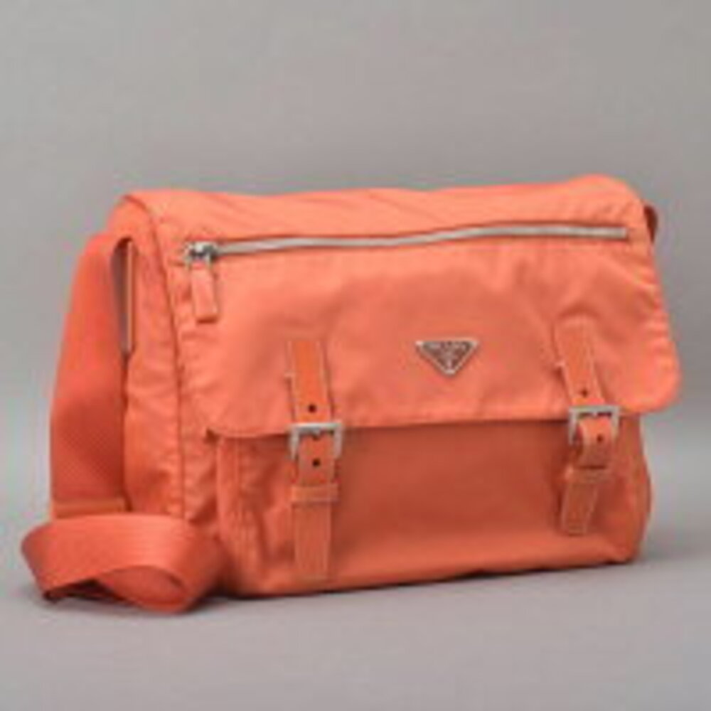 Prada shoulder bag messenger orange Tessuto nylon leather - Picture 3 of 6